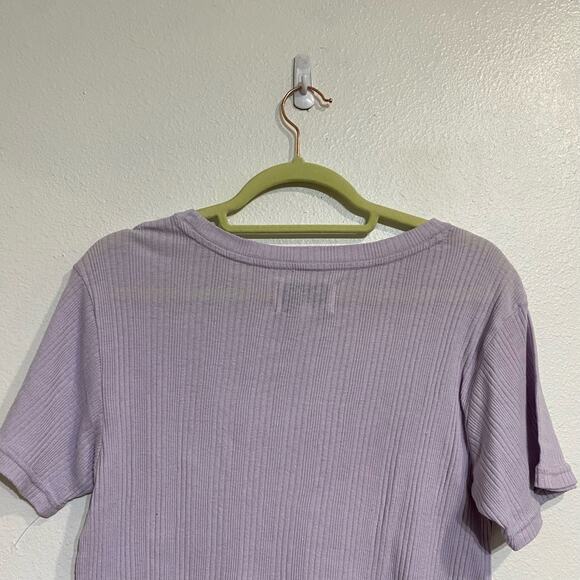 Current/Elliott Purple Ribbed Short Sleeve Tee Sz L NWOT - Picture 8 of 11